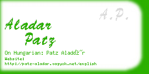 aladar patz business card